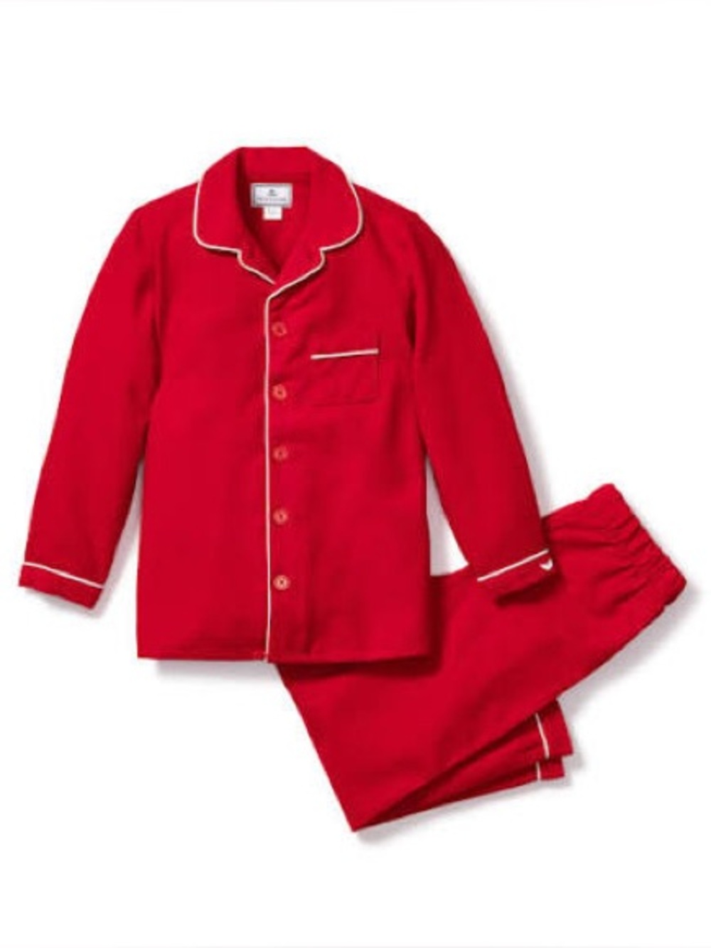Petite Plume Kids Red Pajama Set with White Contrast Piping